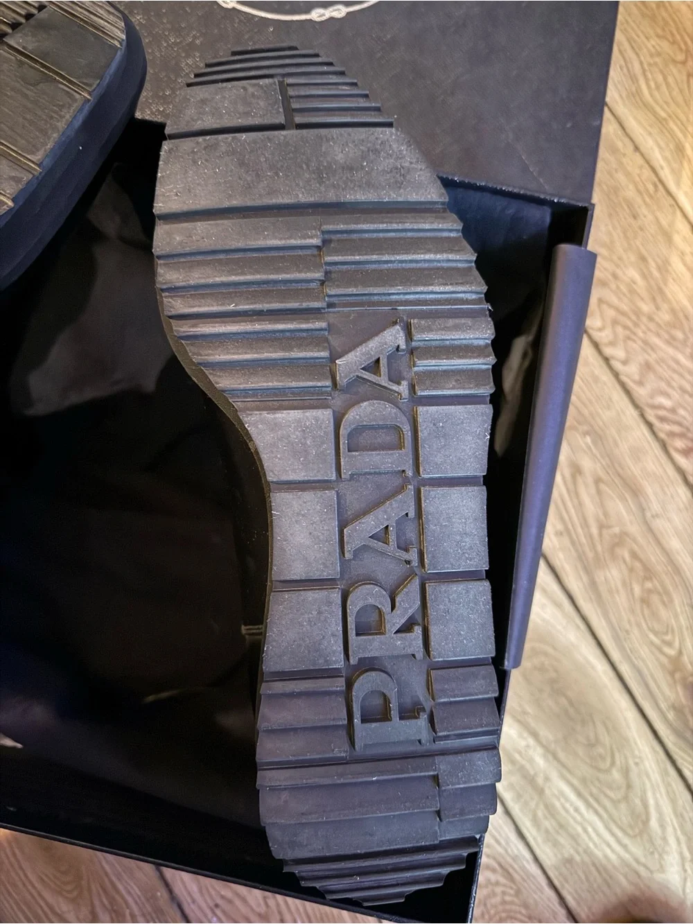 Prada Black Leather Chelsea Chukka Boots